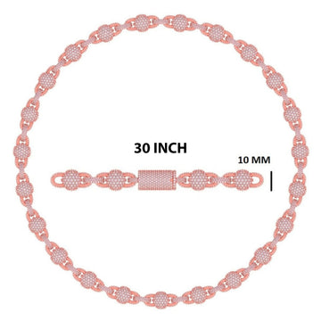 22 inch 16mm Iced Out Halo Cuban Link Custom Chain with Round Baguette Cut Heavy Luxury Necklace Gurukrupa-Gems