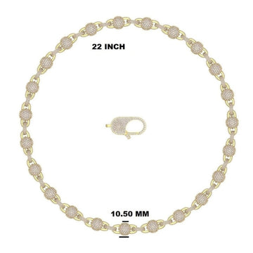 22 inch 16mm Iced Out Halo Cuban Link Custom Chain with Round Baguette Cut Heavy Luxury Necklace (Copy) Gurukrupa-Gems