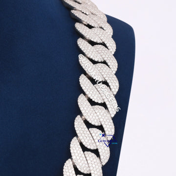 22 inch 22 mm fully white cuban link chain for men Gurukrupa-Gems