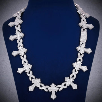 12mm Iced Out Miami Cuban Link Silver Diamond Chain Necklace for Men Women Gurukrupa-Gems