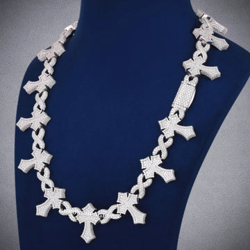 12mm Iced Out Miami Cuban Link Silver Diamond Chain Necklace for Men Women Gurukrupa-Gems