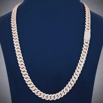 20 Inch 10mm White Cuban Chain Necklace for Unisex in Fully Iced Out Diamonds Every Time Gurukrupa-Gems