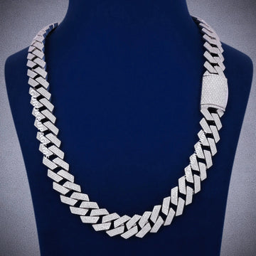 24 Inch 10mm Two Tone Silver Rose Gold Cuban Link Chain Gurukrupa-Gems
