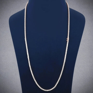 24 Inch 5 mm Rose Gold Diamond Tennis Chain Necklace Elite Drip Collection Gurukrupa-Gems