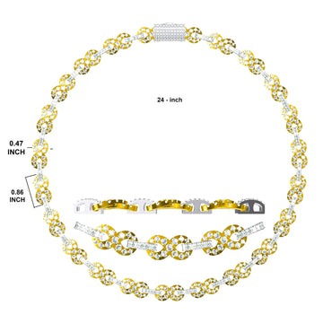 24 inch 12 mm trending designer custom infinity cross link chain passed tester (Copy) Gurukrupa-Gems