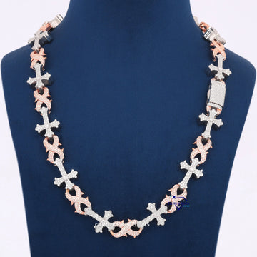 24 inch 13 mm two tone cuban diamond chain vvs clarity (Copy) Gurukrupa-Gems