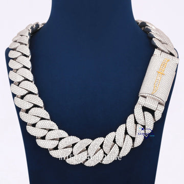 25 Inch 30 MM Miami Chain In White Gold - Gurukrupa - Gems