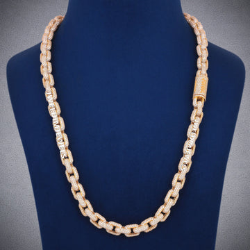 25 inch 9mm Cuban Link Silver Diamond Chain Iced Out Chains Real Diamonds Square White Gold Mens Necklace in Cuban Baguette Chain Gurukrupa-Gems