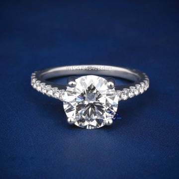 2.85 ct Diamond Solitaire Ring VVS Clarity Engagement Ring - Gurukrupa-Gems