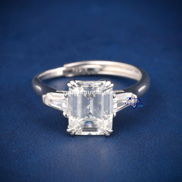 3 stone diamond proposal best quality diamond ring Gurukrupa-Gems