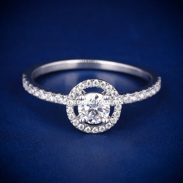 3.5 Ct Oval Cut Lab Diamond Engagement in White Gold Ring for Women Gurukrupa-Gems
