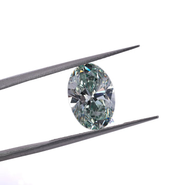 3.60 CT Oval cut with Intense Green lab grown diamond in vvs clarity-Gurukrupa-Gems
