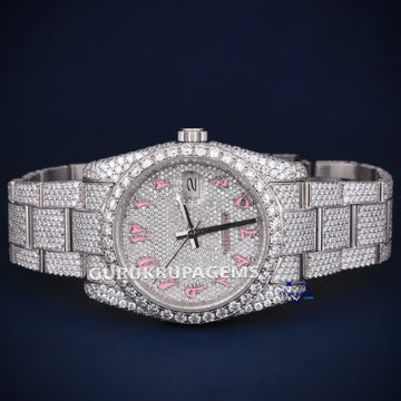 36 mm Womens special day gift luxury watch iced out vvs Gurukrupa-Gems