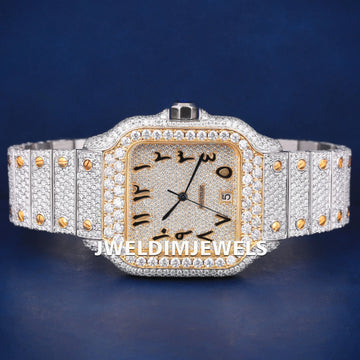 36 mm womens two tone luxury diamond watch arabic dials d vvs clarity Gurukrupa-Gems
