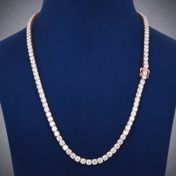 3MM Yellow Gold Plated Real Diamond Tennis Chain Buy Luxury Gifts for Her & Unisex Necklaces Gurukrupa-Gems