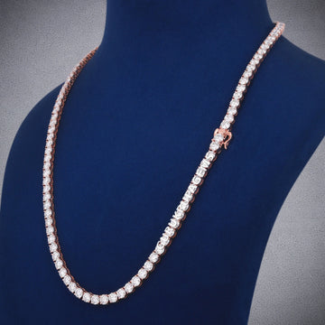 3MM Yellow Gold Plated Real Diamond Tennis Chain Buy Luxury Gifts for Her & Unisex Necklaces Gurukrupa-Gems