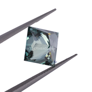 4 CT Princess Cut Green color lab grown loose diamond crafted in VVS clarity-Gurukrupa-Gems