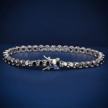 4 mm Black Diamond Tennis Bracelet Gurukrupa-Gems