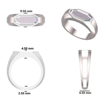 4.50CT Buy Unique Octagon Cut Diamond Engagement Rings for Womens Mens in Silver Gurukrupa-Gems