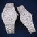 41-36 mm his and hers fully white couple diamond watch Gurukrupa-Gems