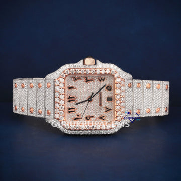 41 mm two tone arabic dial hip hop diamond watch Gurukrupa-Gems