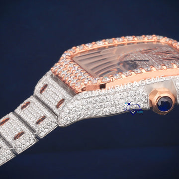 41 mm two tone arabic dial hip hop diamond watch Gurukrupa-Gems