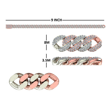 6 Inch 5.5mm Silver Diamond Round Ball Bracelet Iced Out Bead Design for Men Gurukrupa-Gems