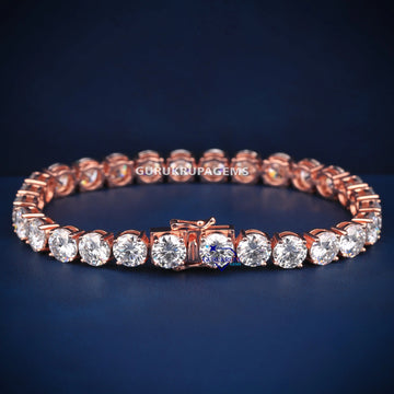 7 inch 6 mm rose gold tennis bracelet for women Gurukrupa-Gems