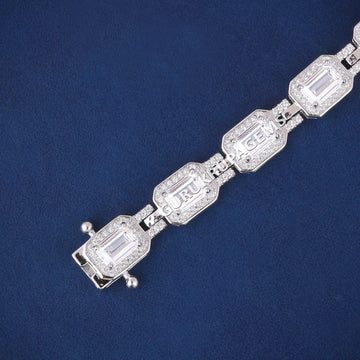 8 inch 11 mm tennis inspired halo set diamond bracelet Gurukrupa-Gems