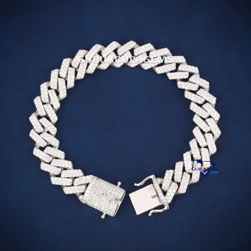 8 inch 12 mm box cuban diamond frost bracelet Gurukrupa-Gems