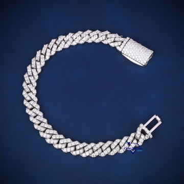 8 inch 14 mm diamond cuban link bracelet Gurukrupa-Gems