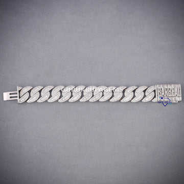 8 inch 20 mm cuban baguette and round diamond bracelet Gurukrupa-Gems