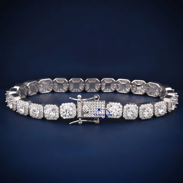 8 inch 8 mm women tennis style halo set diamond bracelet Gurukrupa-Gems