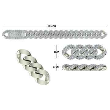 8 inch Custom Miami Cuban Link Bracelet Real 14kt Rose Gold Lab Diamond Iced Out Mens Bracelets Gurukrupa-Gems
