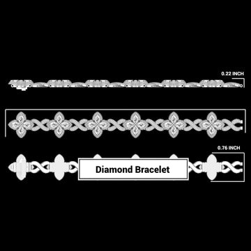 8.5 Inch 9mm Rose Gold Diamond Clover Bracelet Gurukrupa-Gems