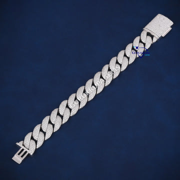 8.5 inch 18 mm fully white iced out cuban bracelet Gurukrupa-Gems