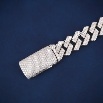 9 Inch 10mm Unisex Two Tone Cuban Link Bracelet Silver And Rose Gold Iced Out Piece Gurukrupa-Gems