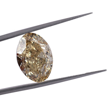 9.82 CT intense yellow color oval cut lab made diamond with vvs clarity-Gurukrupa-Gems
