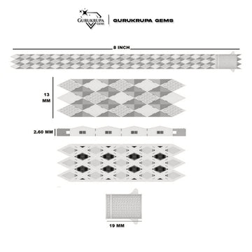 925 Sterling Silver Piaget Tradition Square Cuff Small Diamond Luxury Unisex Bracelet Gurukrupa-Gems