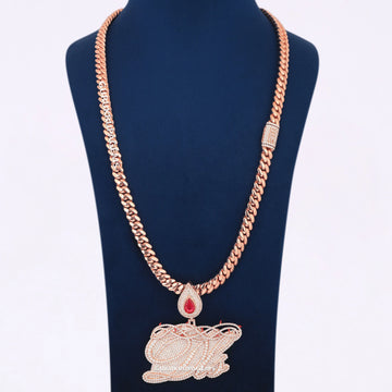 9mm Rose Gold Iced Out Miami Cuban Chain & Initial Custom DLS Letter Chain Pendant VVS Diamond Gold Mens Necklace with Pendant Gurukrupa-Gems