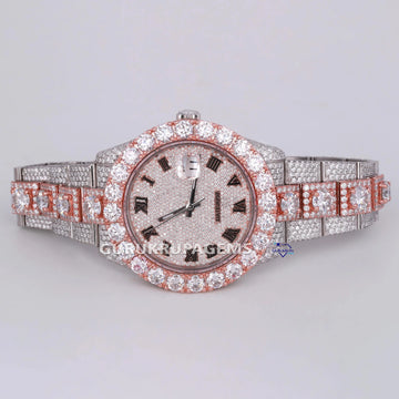 Add a touch of elegance to this brilliant hip hop fully iced out moissanite diamond watch in stainless steel Gurukrupa-Gems
