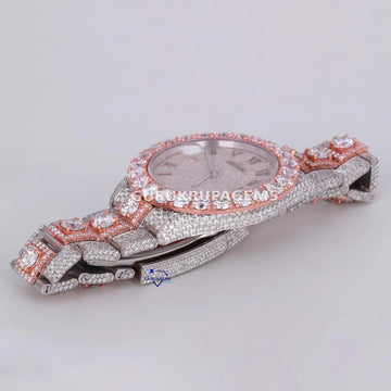 Add a touch of elegance to this brilliant hip hop fully iced out moissanite diamond watch in stainless steel Gurukrupa-Gems