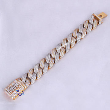 Adorn your wrist game with the stunning 14 kt gold moissanite hip hop custom cuban diamond bracelet with vvs clarity diamonds Gurukrupa-Gems