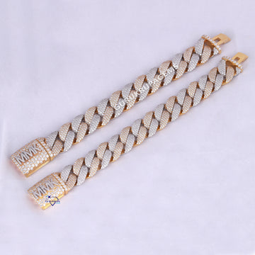 Adorn your wrist game with the stunning 14 kt gold moissanite hip hop custom cuban diamond bracelet with vvs clarity diamonds Gurukrupa-Gems