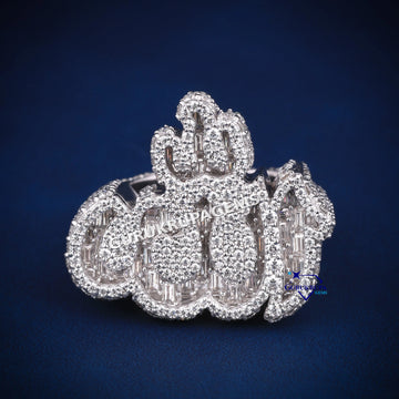 Allah named hip hop diamond ring d color vvs clarity Gurukrupa-Gems