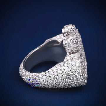 Allah named hip hop diamond ring d color vvs clarity - Gurukrupa-Gems