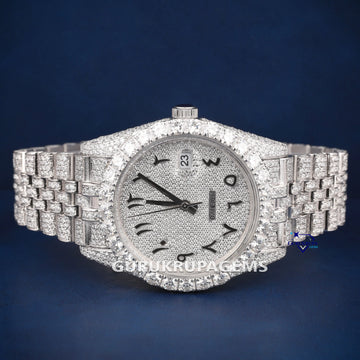 Arabic Dial Diamond Watch VVS Clarity Gurukrupa-Gems