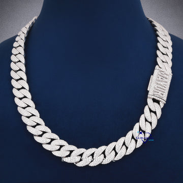 20 inch 14 mm full white miami diamond cuban chain
