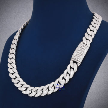 20 inch 14 mm full white miami diamond cuban chain