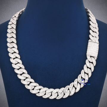 Baguette and round cut celebrity inspired miami cuban diamond chain Gurukrupa-Gems